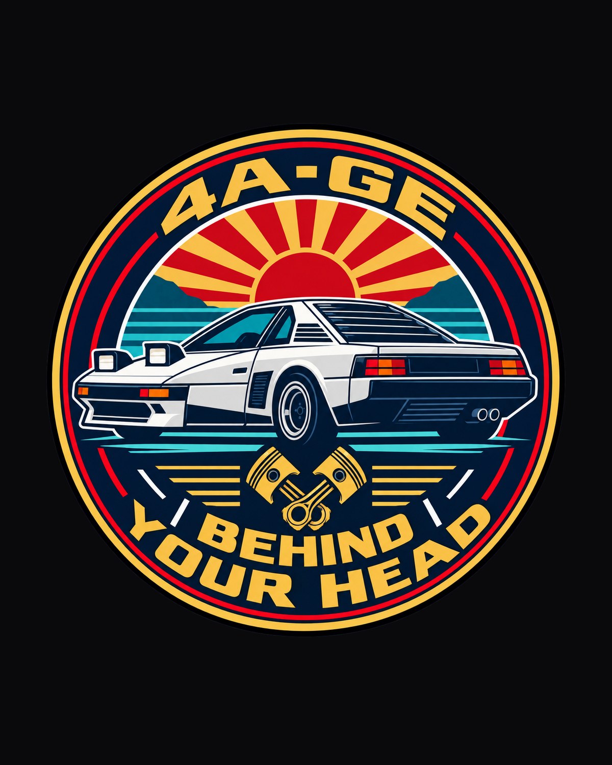MR2 AW11 Wedge Crest Shirt, 4A-GE Behind Your Head design only