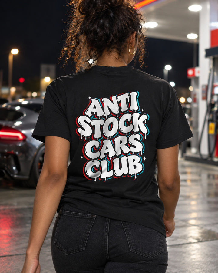 Anti Stock Cars Club Graffiti Shirt, Hoodie & More T-Shirt Black worn hero