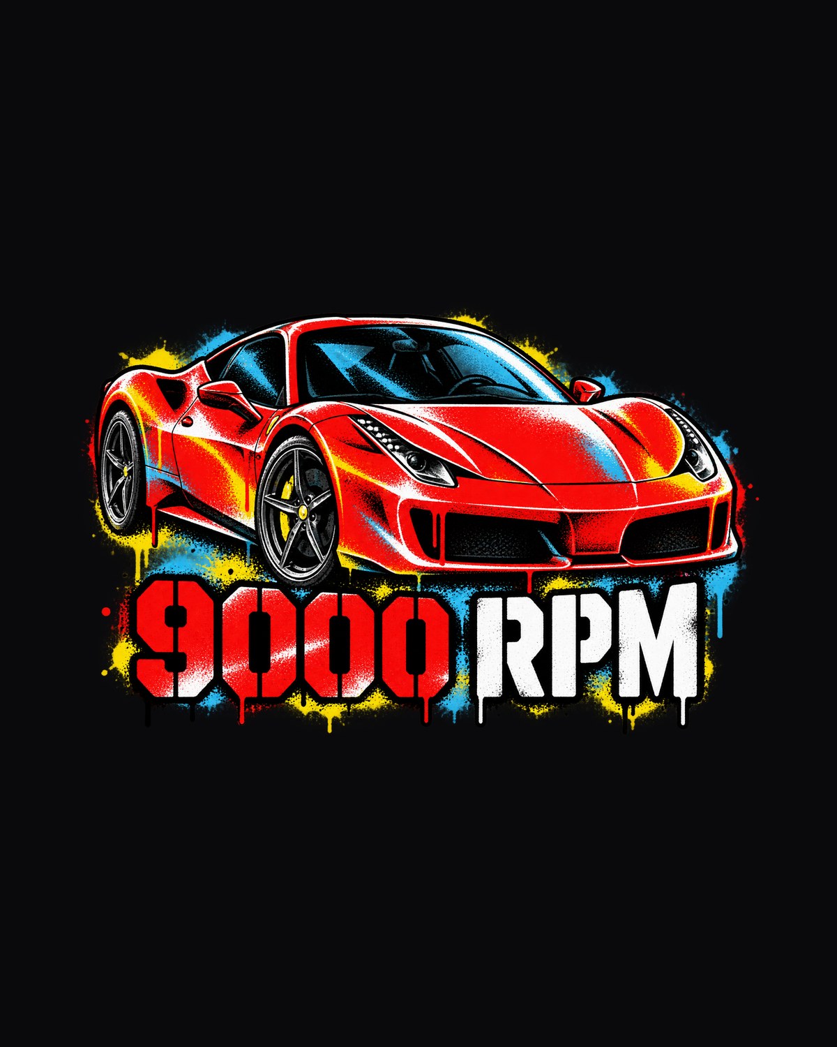 458 Spray Stencil Street Art Shirt, Ferrari 458 Italia design only