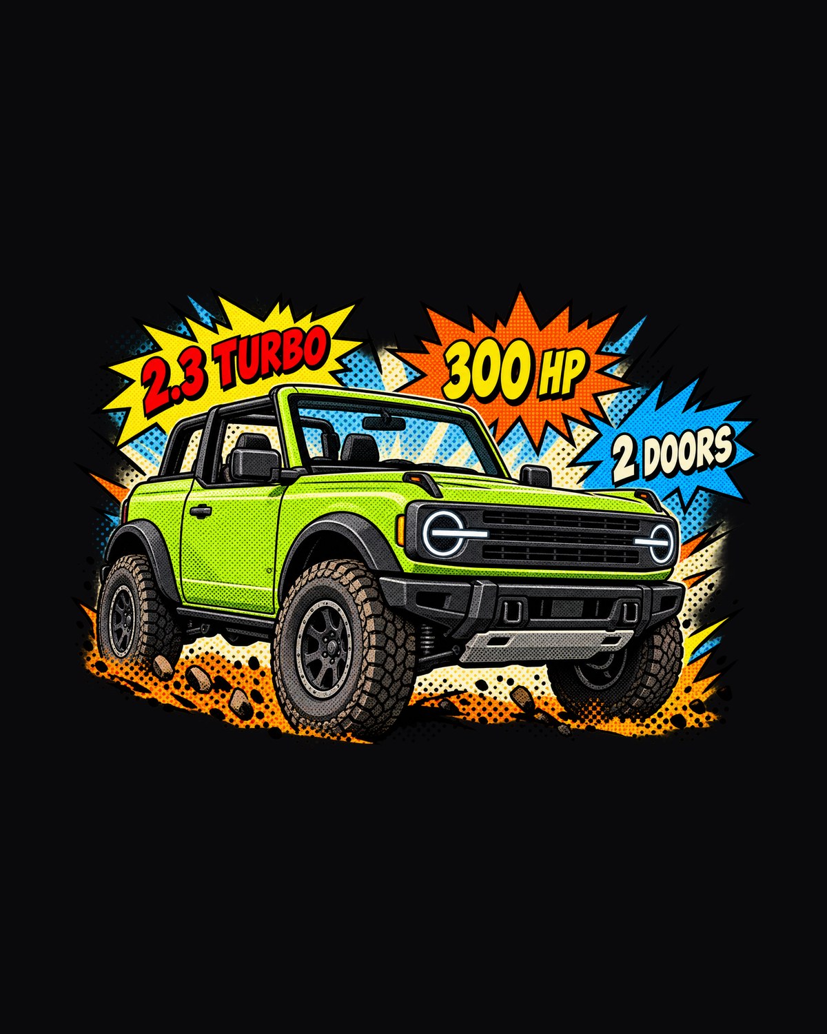 2021 Ford Bronco 2-Door U725 Round Eyes Pop-Art Shirt design only