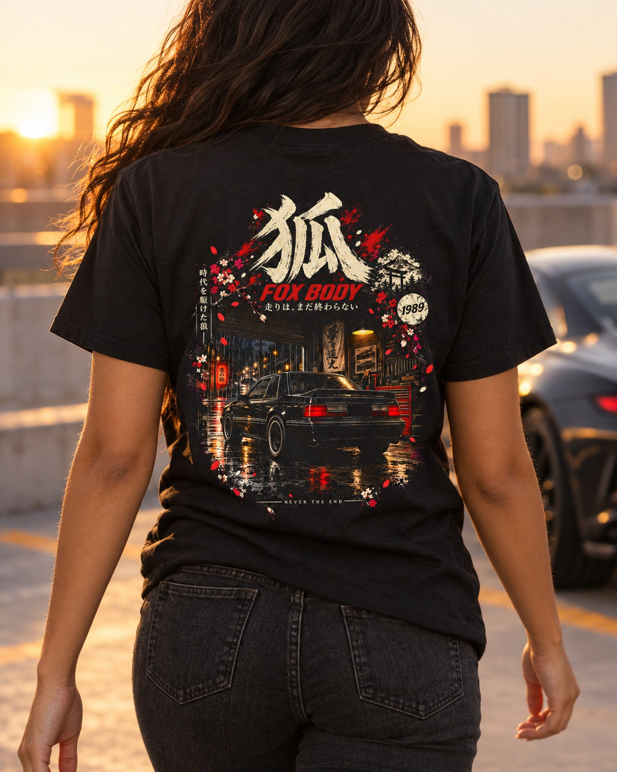 Ford Mustang Fox Body Night Run Shirt, Hoodie & More T-Shirt Black worn hero