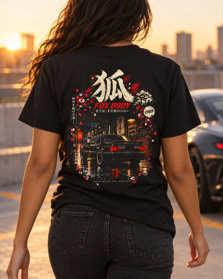 Ford Mustang Fox Body Night Run Shirt, Hoodie & More T-Shirt Black worn hero