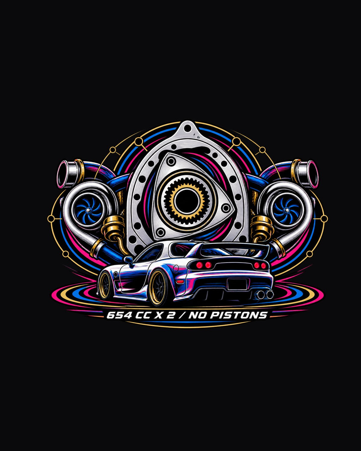 Mazda RX-7 FD3S Riso Rear Smoke Shirt, $800 Runs design only