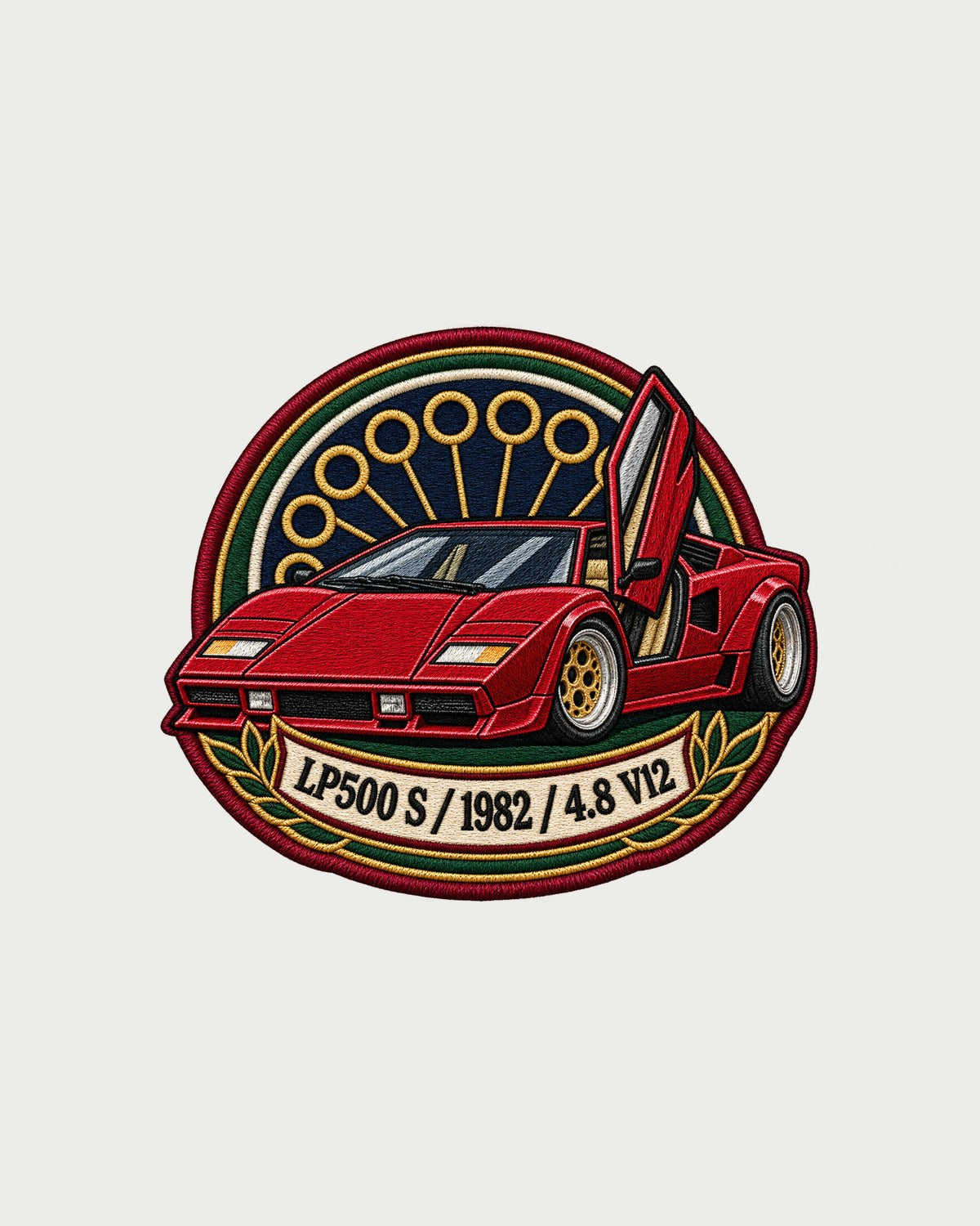Countach LP500 S Varsity Crest Shirt, Lamborghini Car Tee design only