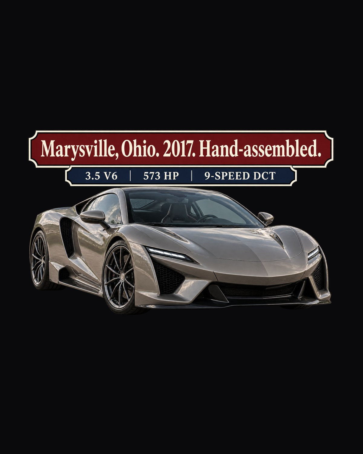 Acura NSX NC1 Marysville Archive Panel Tee, Hand Assembled design only