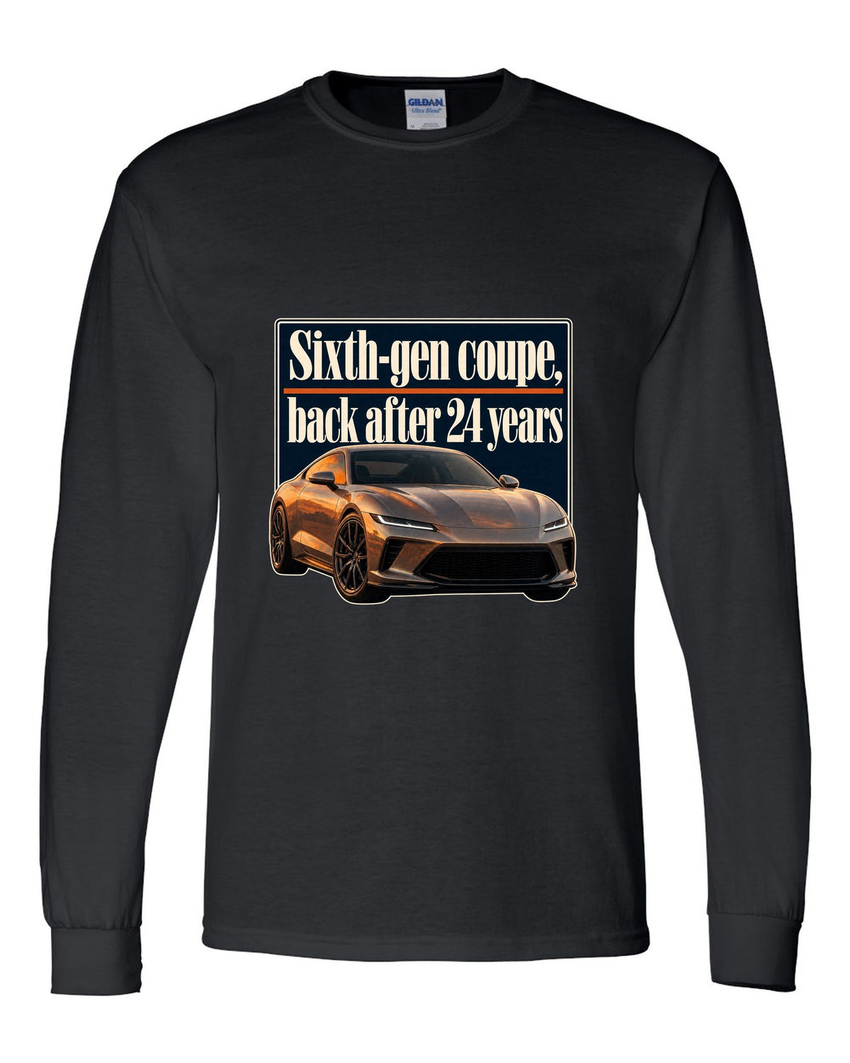 Honda Prelude 2026 sixth-gen editorial headline print black long sleeve front view with the design