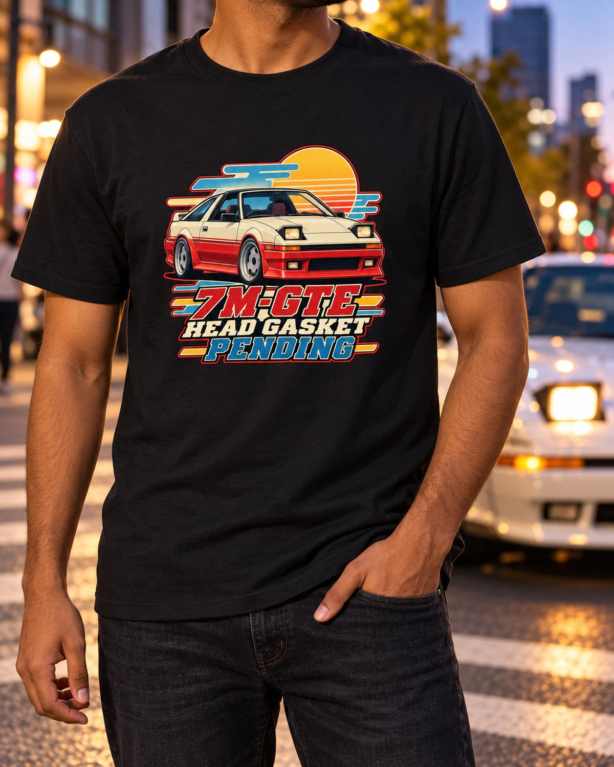 Toyota Supra A70 Showa Brochure Pop-Up Headlight Shirt T-Shirt Black worn hero