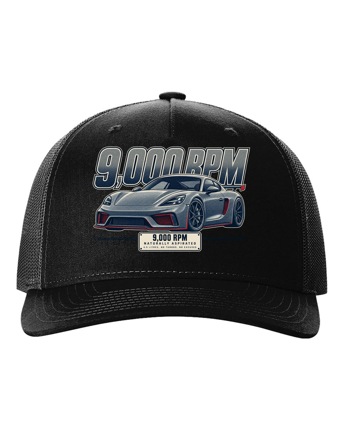 Halftone front three-quarter print of the Ferrari 458 Speciale black hat front view with the design