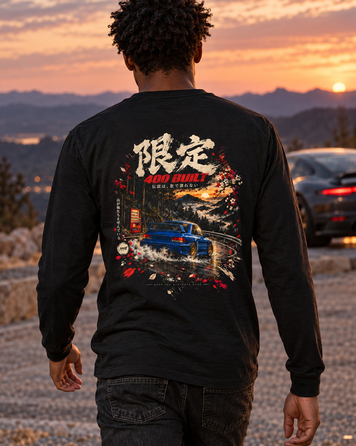 Subaru Impreza 22B 400 Built Shirt, Hoodie & More Long Sleeve Black worn hero