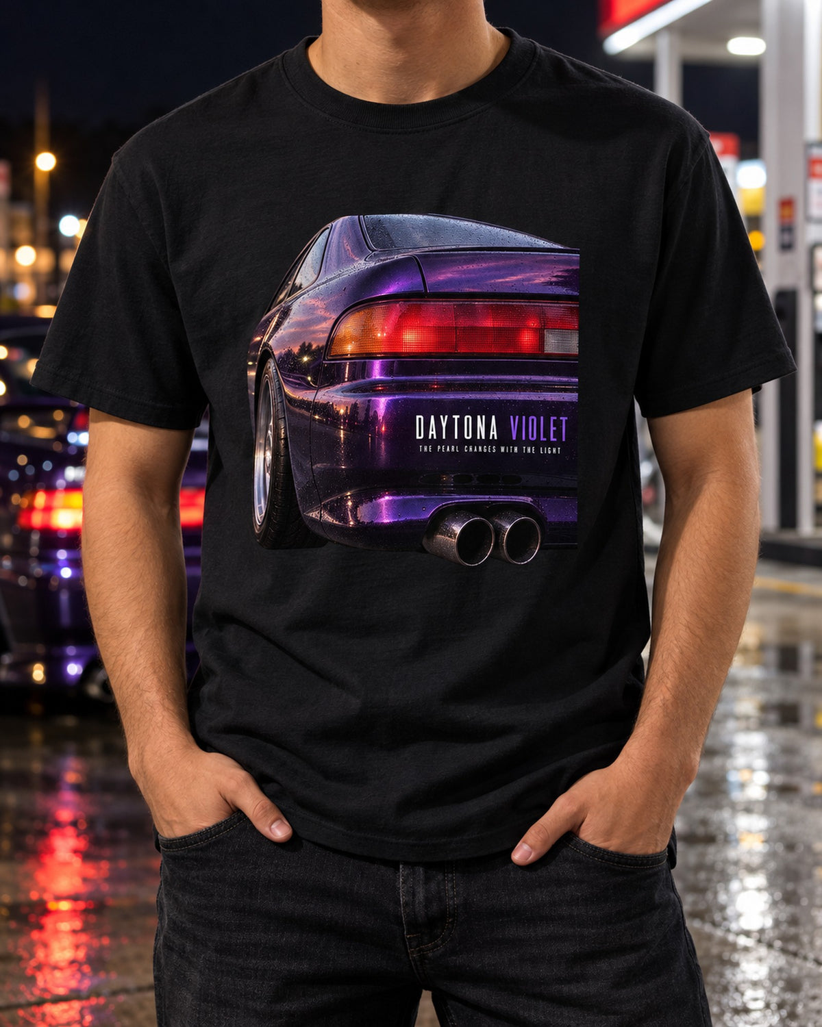 BMW E36 M3 Daytona Violet Taillight Macro Shirt, The Pearl T-Shirt Black worn hero