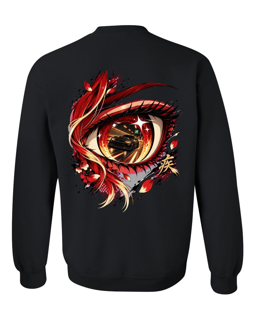 Chevrolet Camaro ZL1 1LE Anime Girl Crewneck Black back