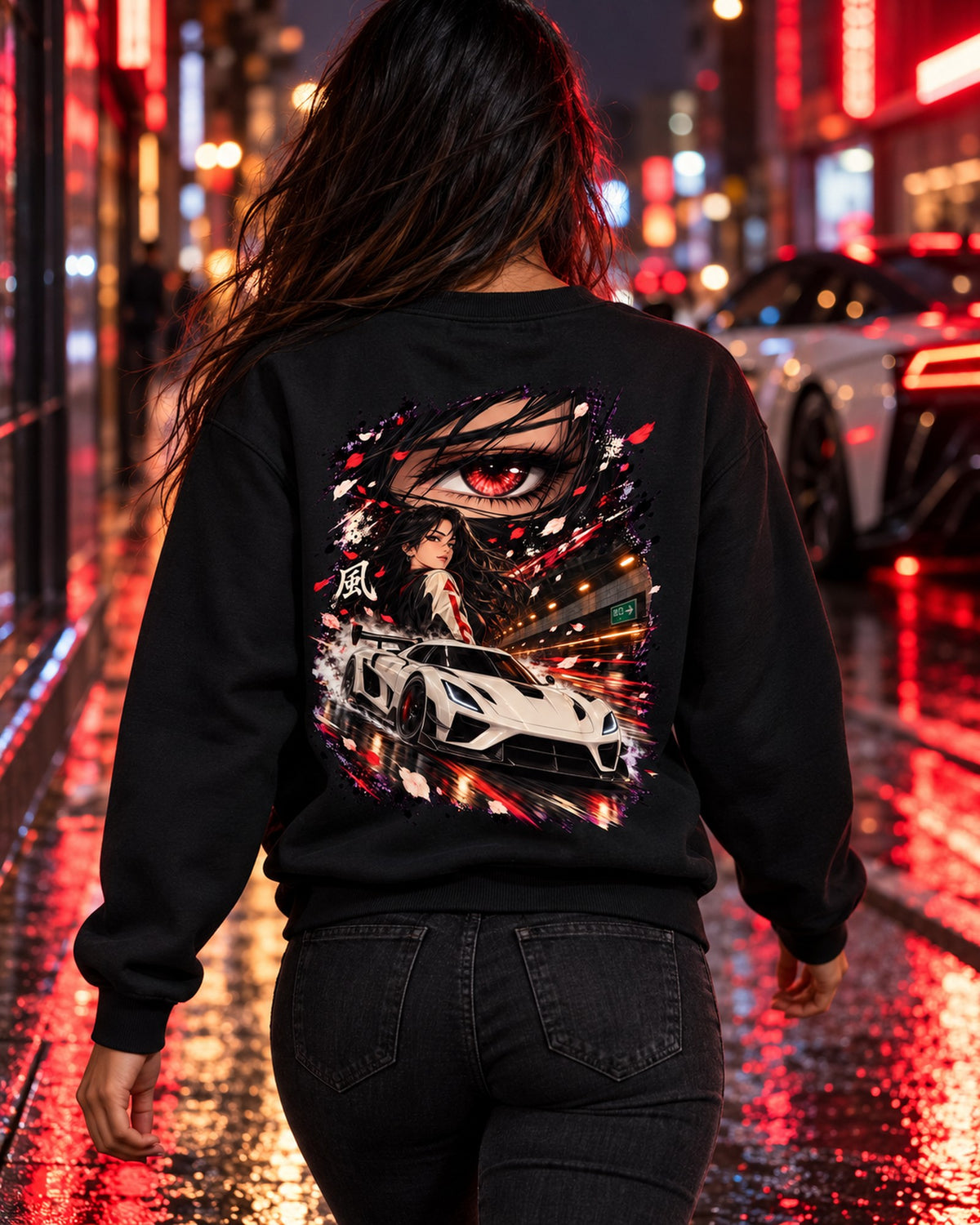 Koenigsegg Jesko Anime Girl Shirt, Hoodie & More Crewneck Black worn hero