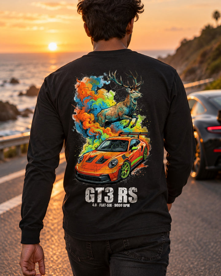 Porsche 911 GT3 RS Stag Long Sleeve T-Shirt worn hero