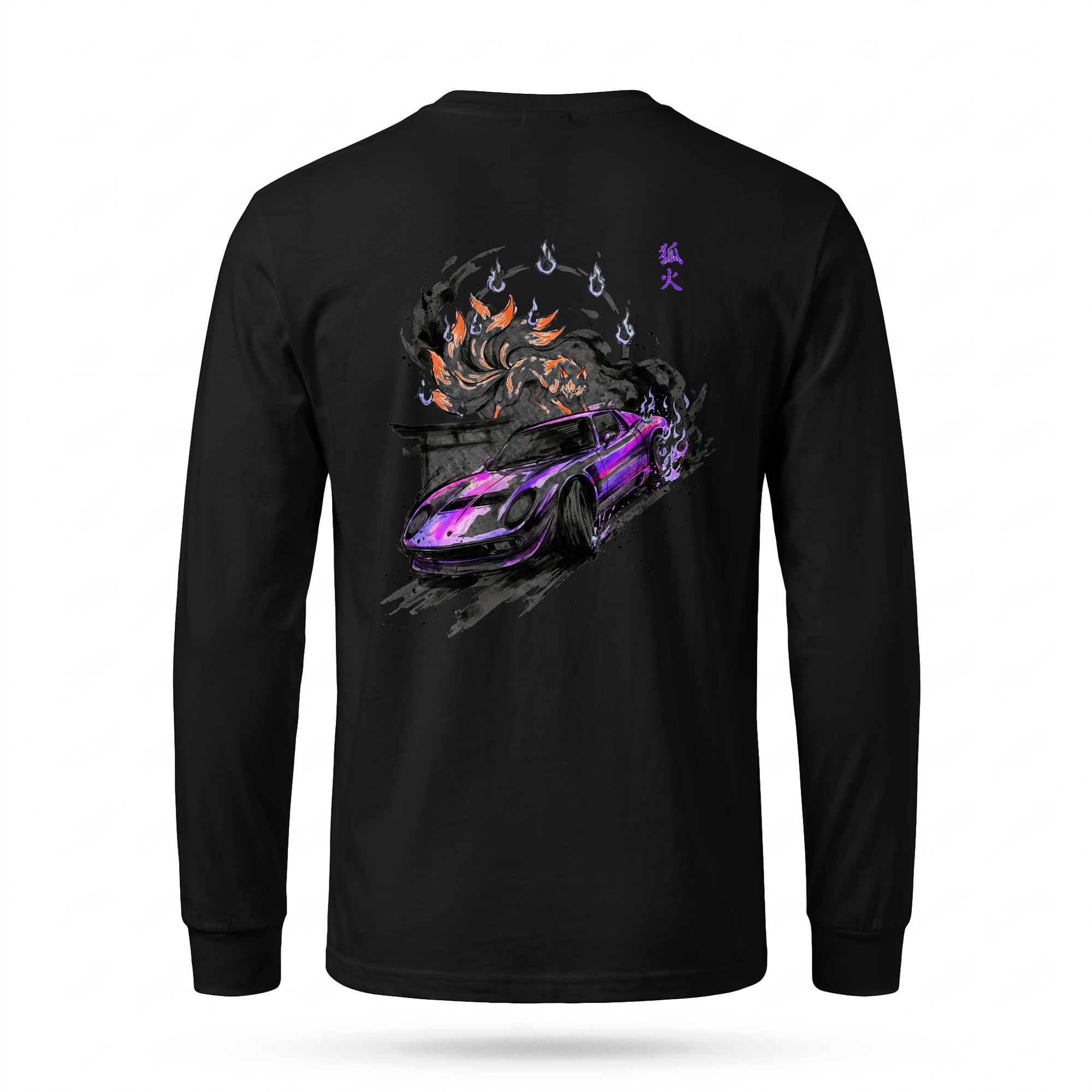 Foxfire — Miura Kitsune Sumi Ink Full-Back Long Sleeve — Black back