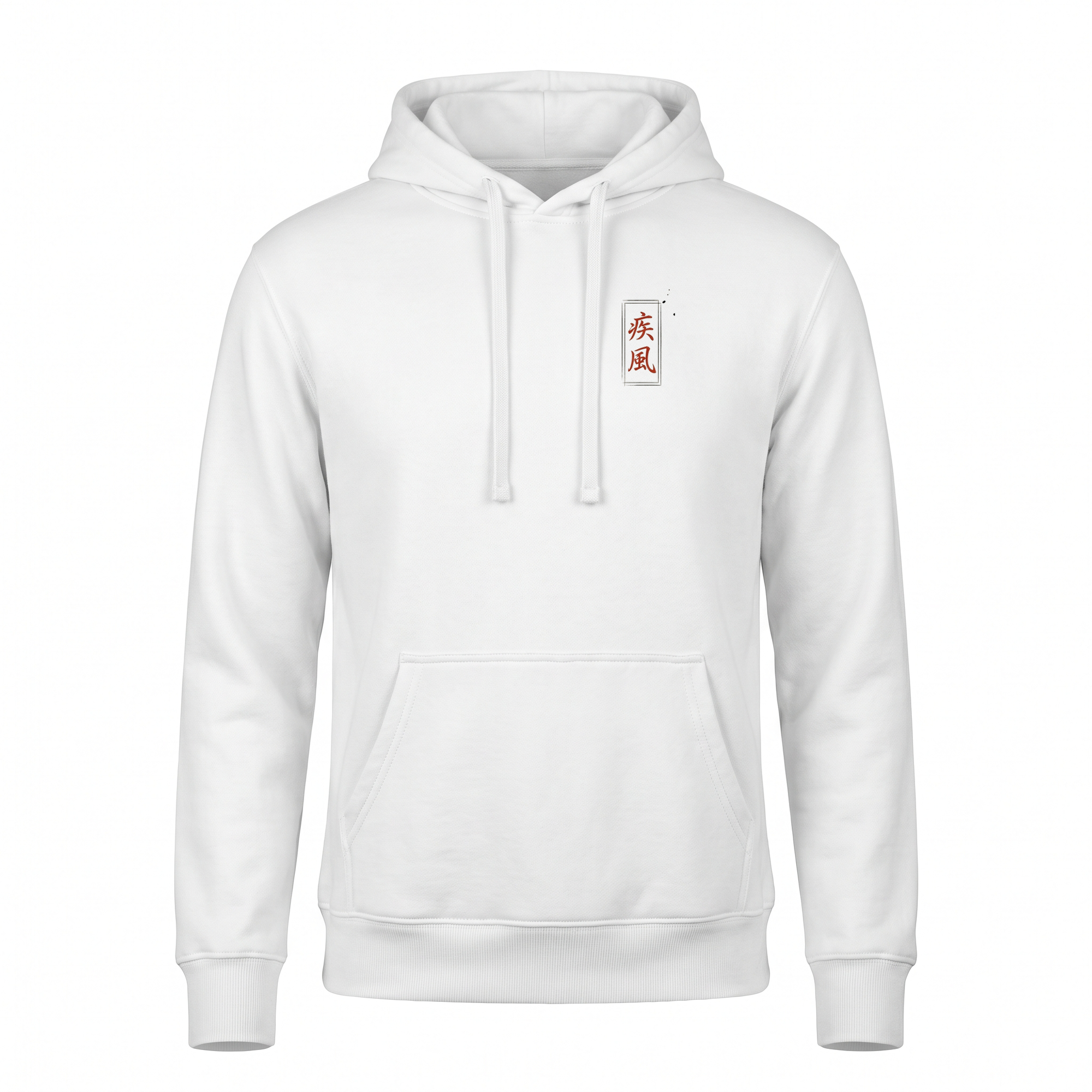 Gale — 911 GT3 Kusarigama Sumi Ink Full-Back Hoodie — White front (left-chest seal)