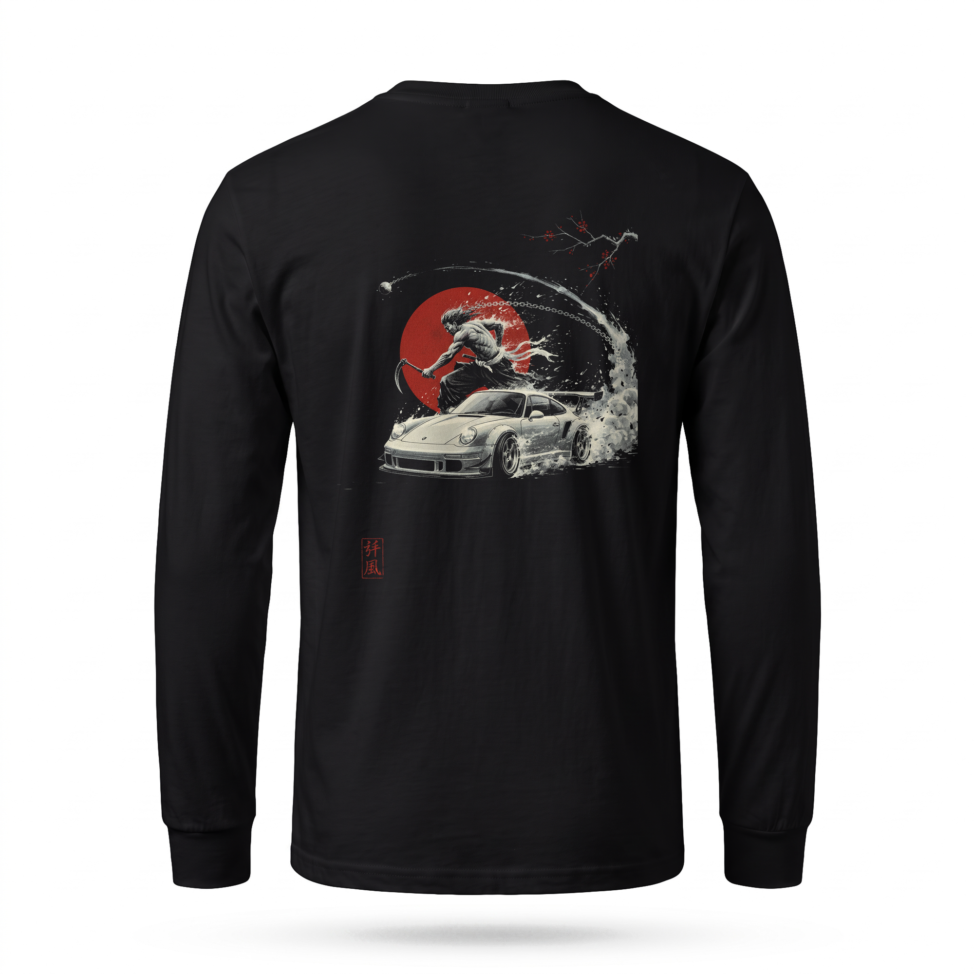 Gale — 911 GT3 Kusarigama Sumi Ink Full-Back Long Sleeve — Black back