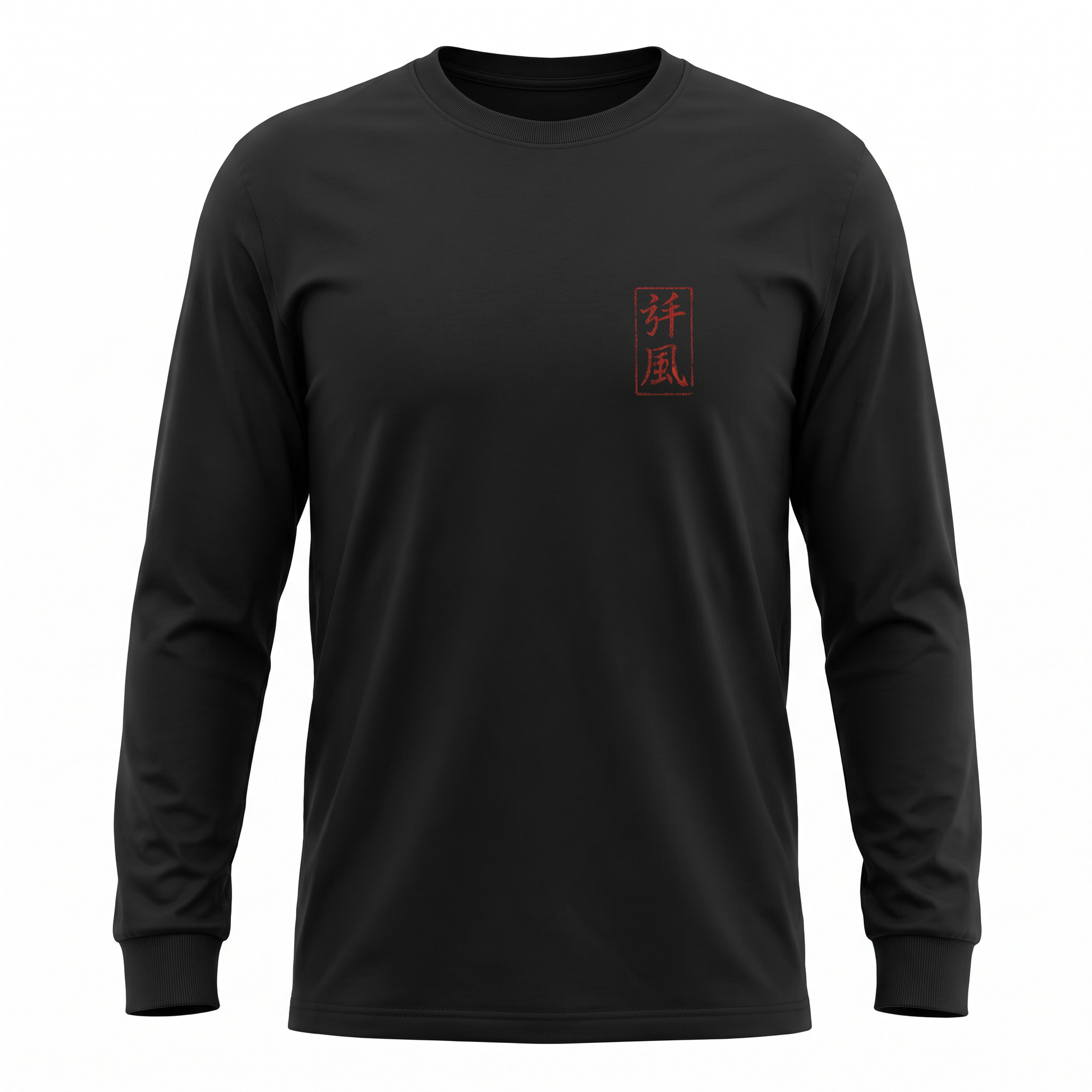 Gale — 911 GT3 Kusarigama Sumi Ink Full-Back Long Sleeve — Black front (left-chest seal)