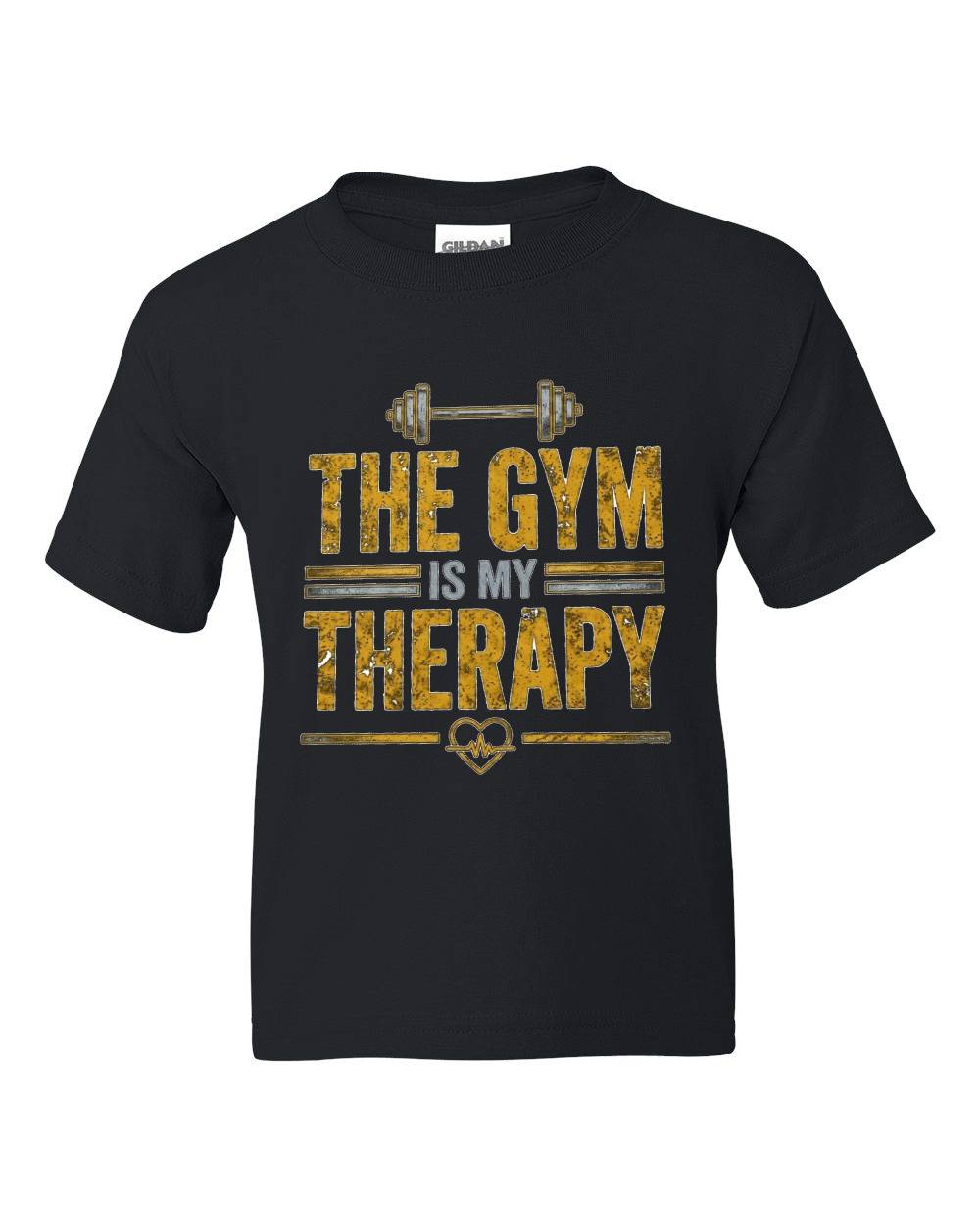 The Gym Is My Therapy Kids T-Shirt
