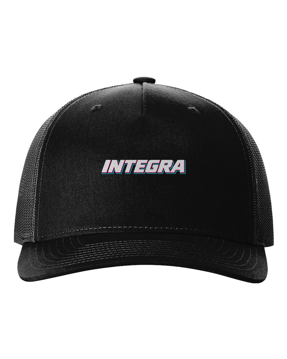 black hat front view with car name