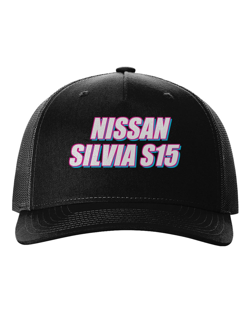 Nissan Silvia S15 black hat front view with car name