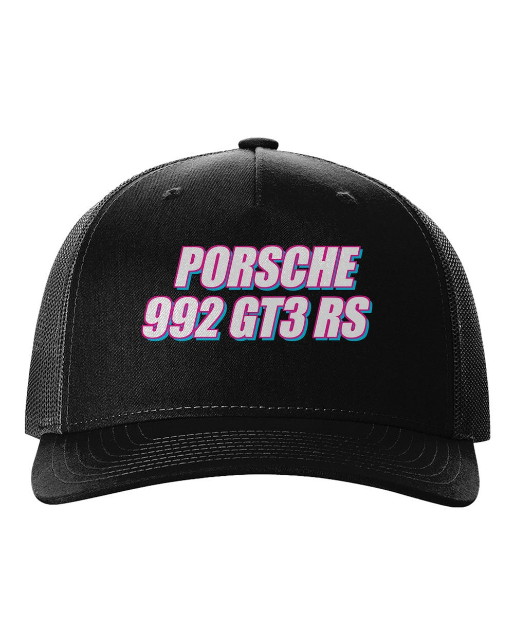 Porsche 992 Gt3 Rs black hat front view with car name