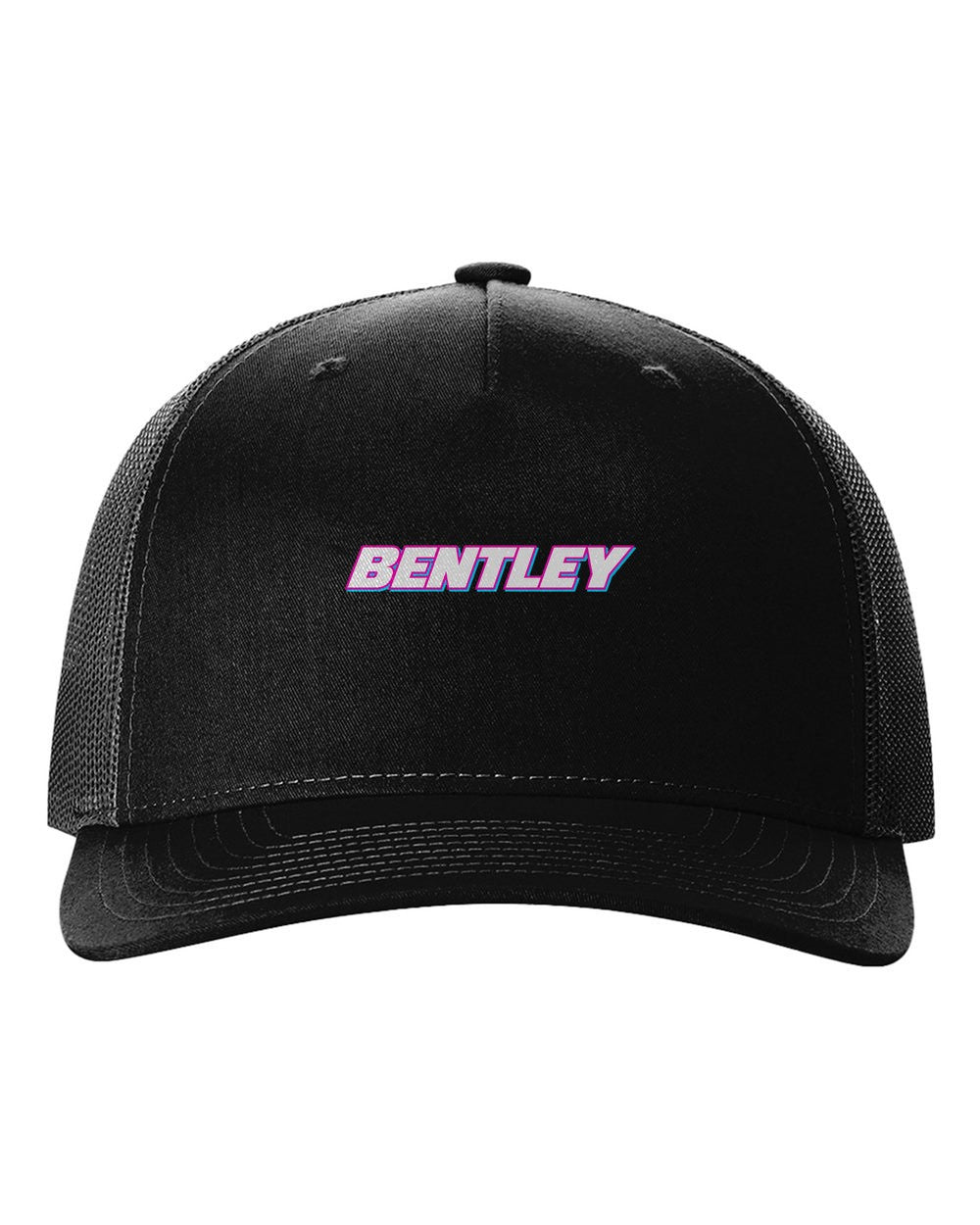 black hat front view with car name