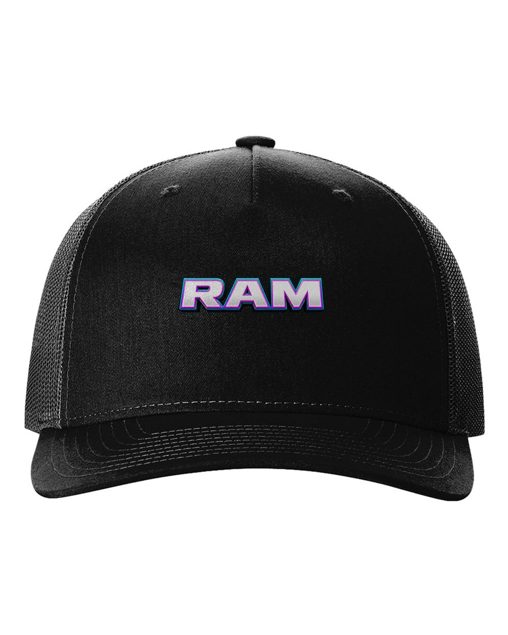 black hat front view with car name