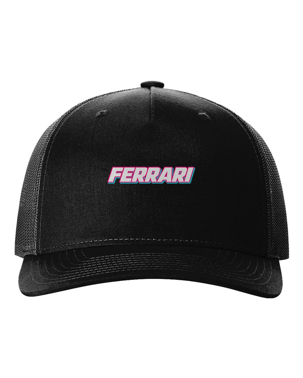black hat front view with car name