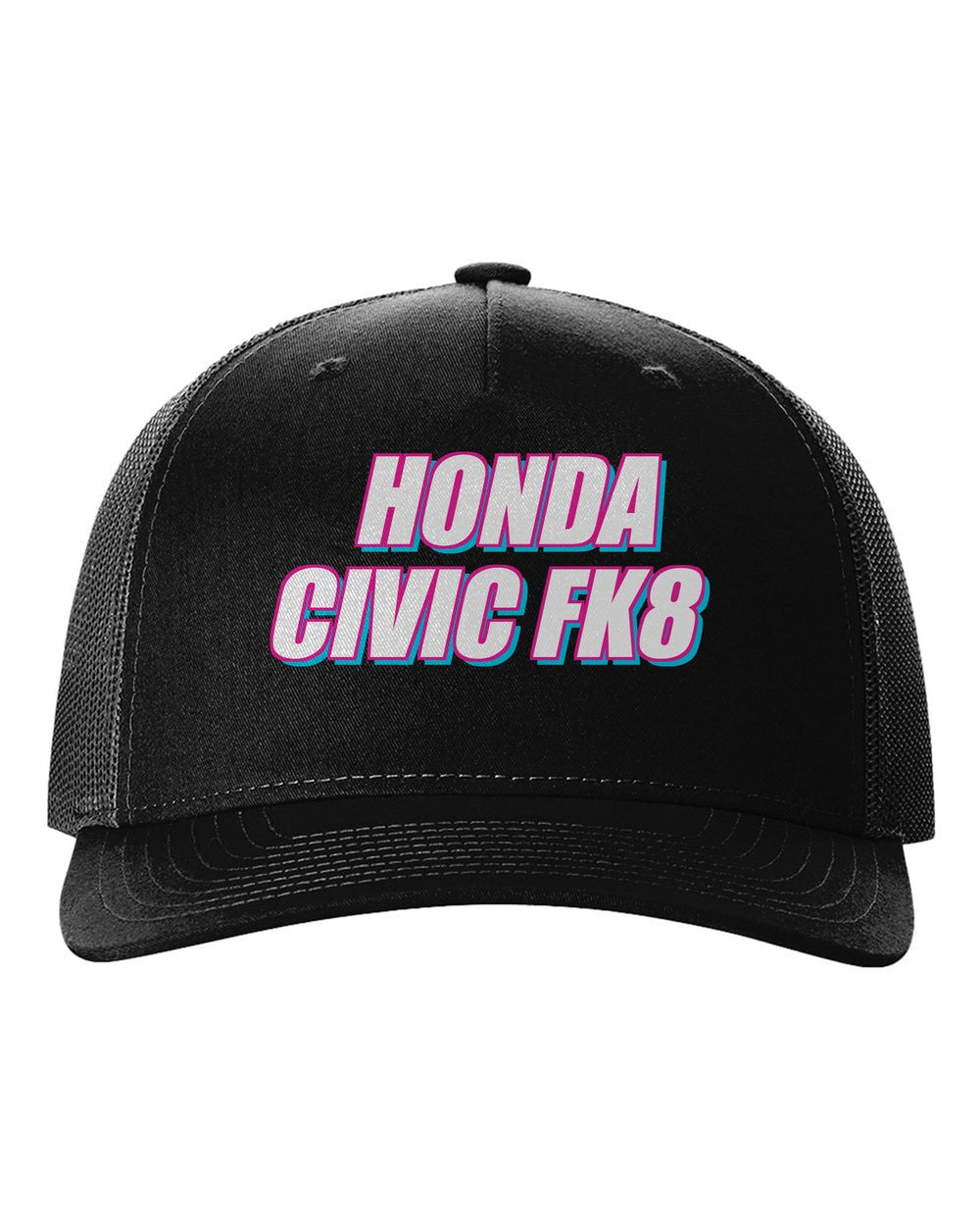 Honda Civic Fk8 black hat front view with car name