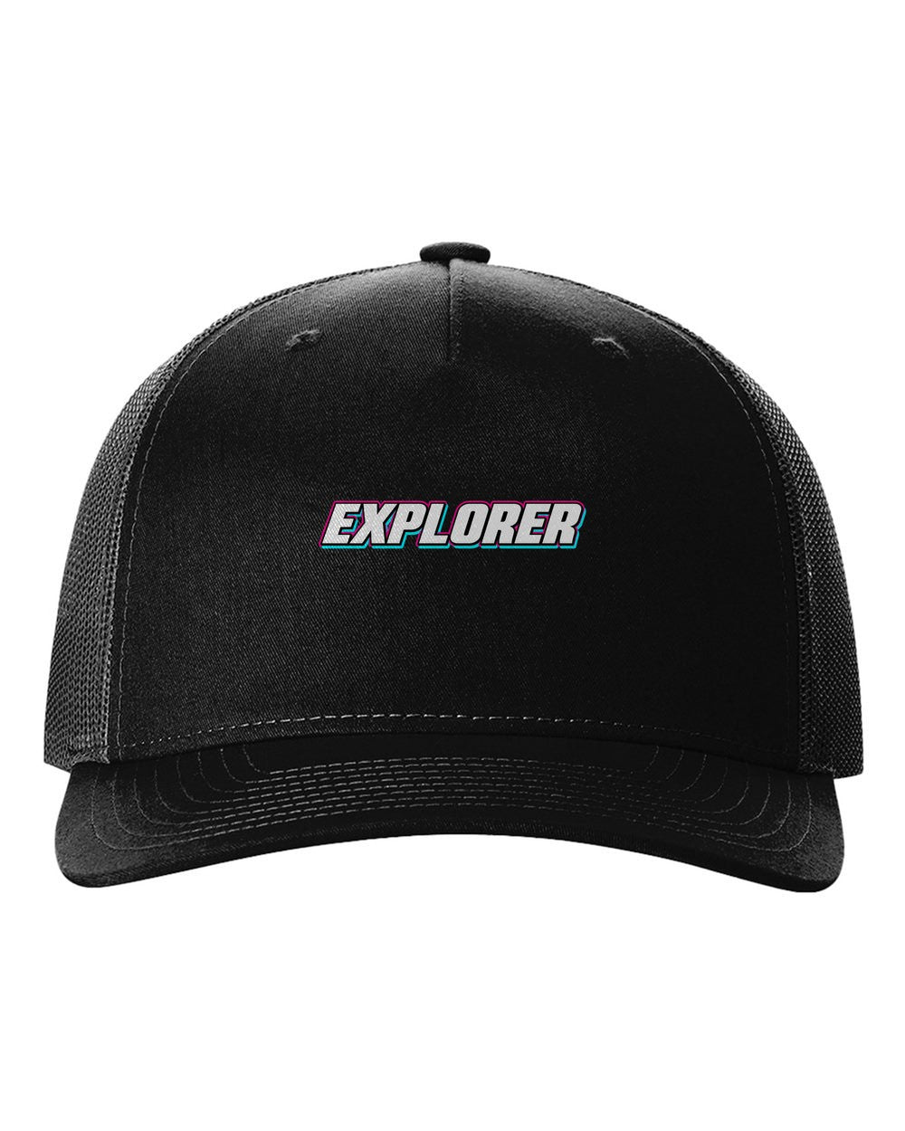 black hat front view with car name
