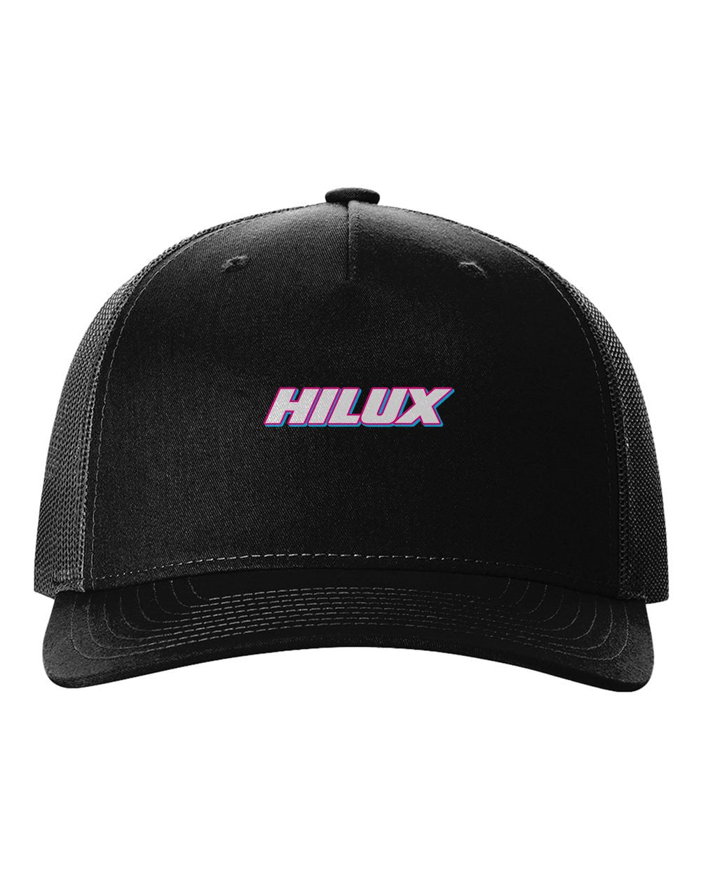 black hat front view with car name