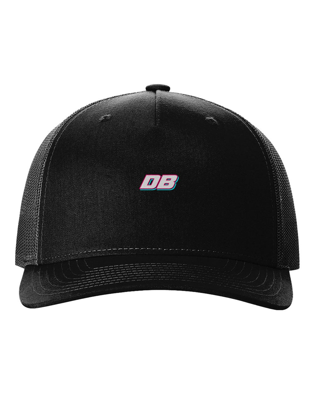 black hat front view with car name