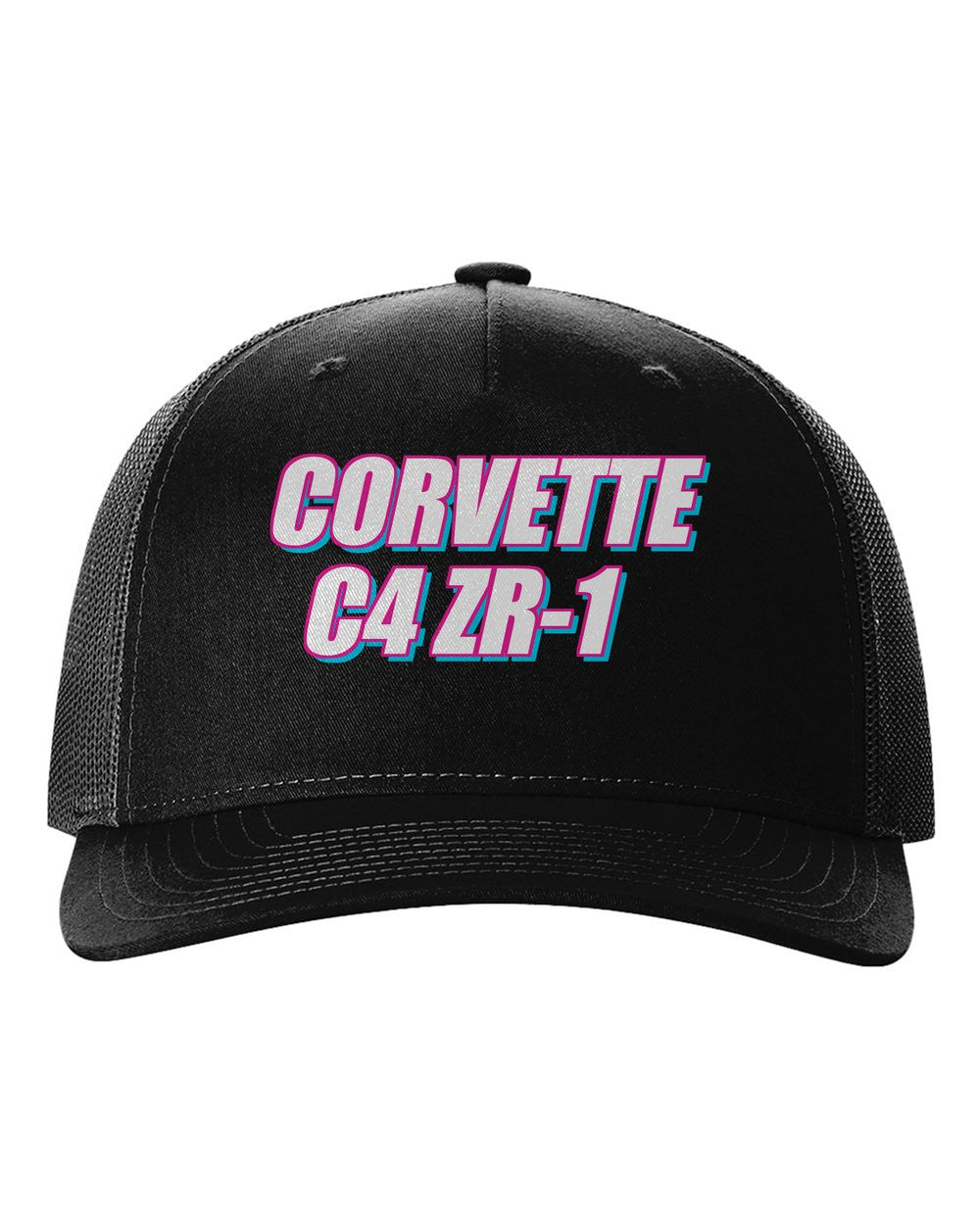 Corvette C4 Zr-1 black hat front view with car name