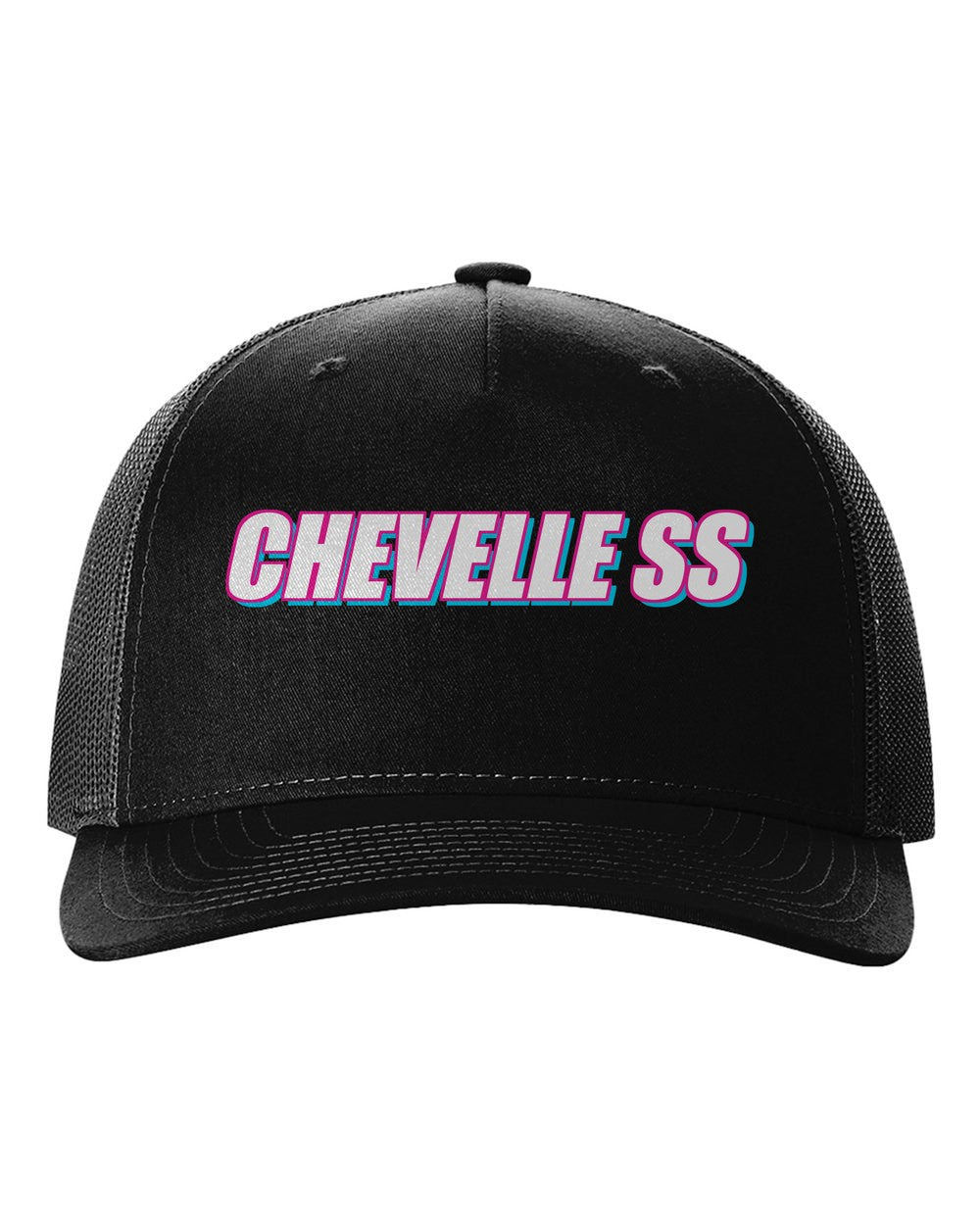 Chevelle SS black hat front view with car name