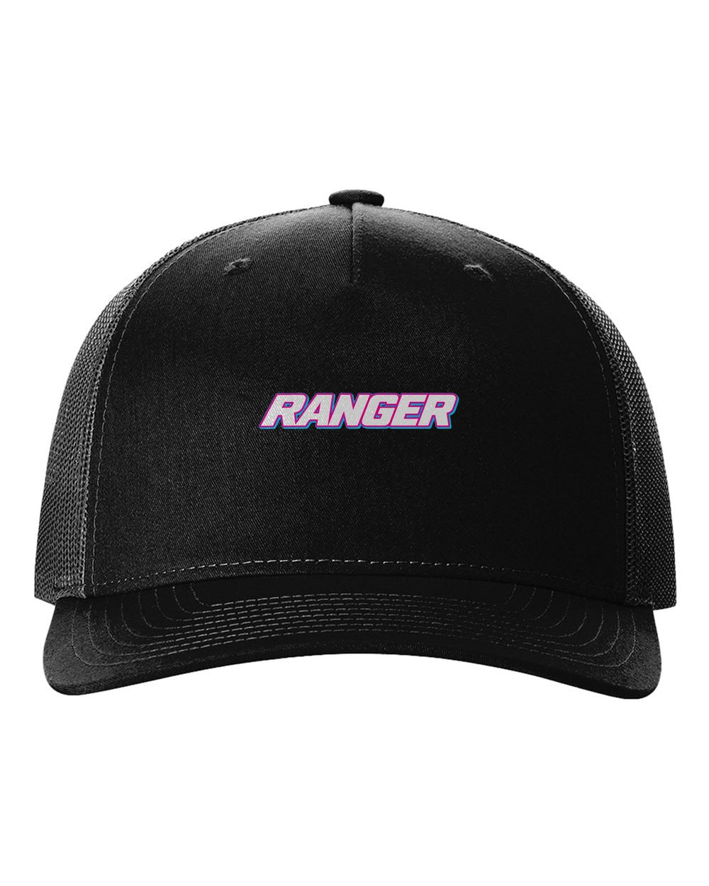 black hat front view with car name