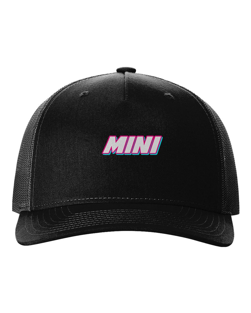black hat front view with car name