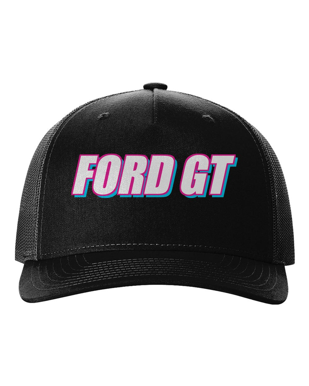 Ford Gt black hat front view with car name