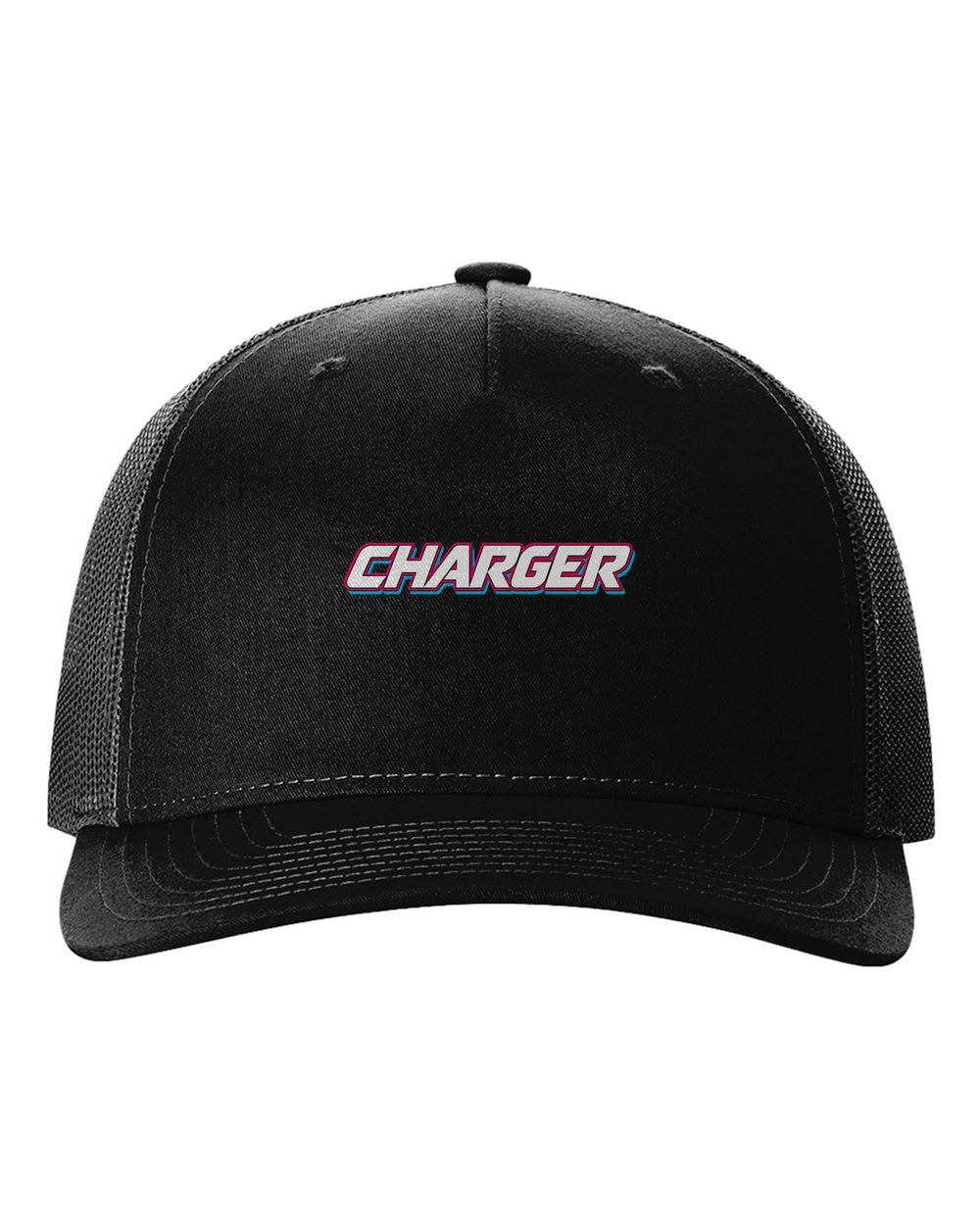 black hat front view with car name
