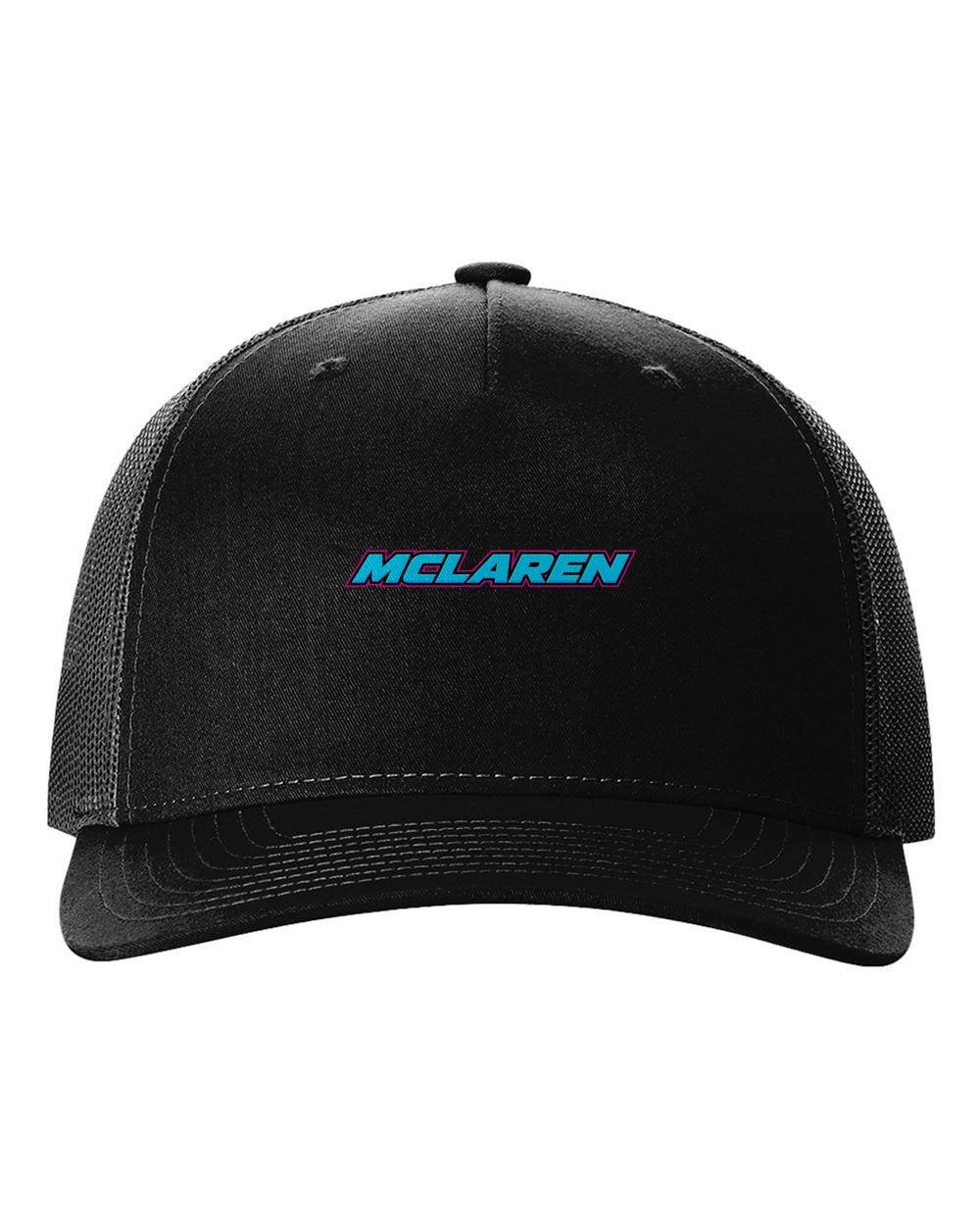 black hat front view with car name
