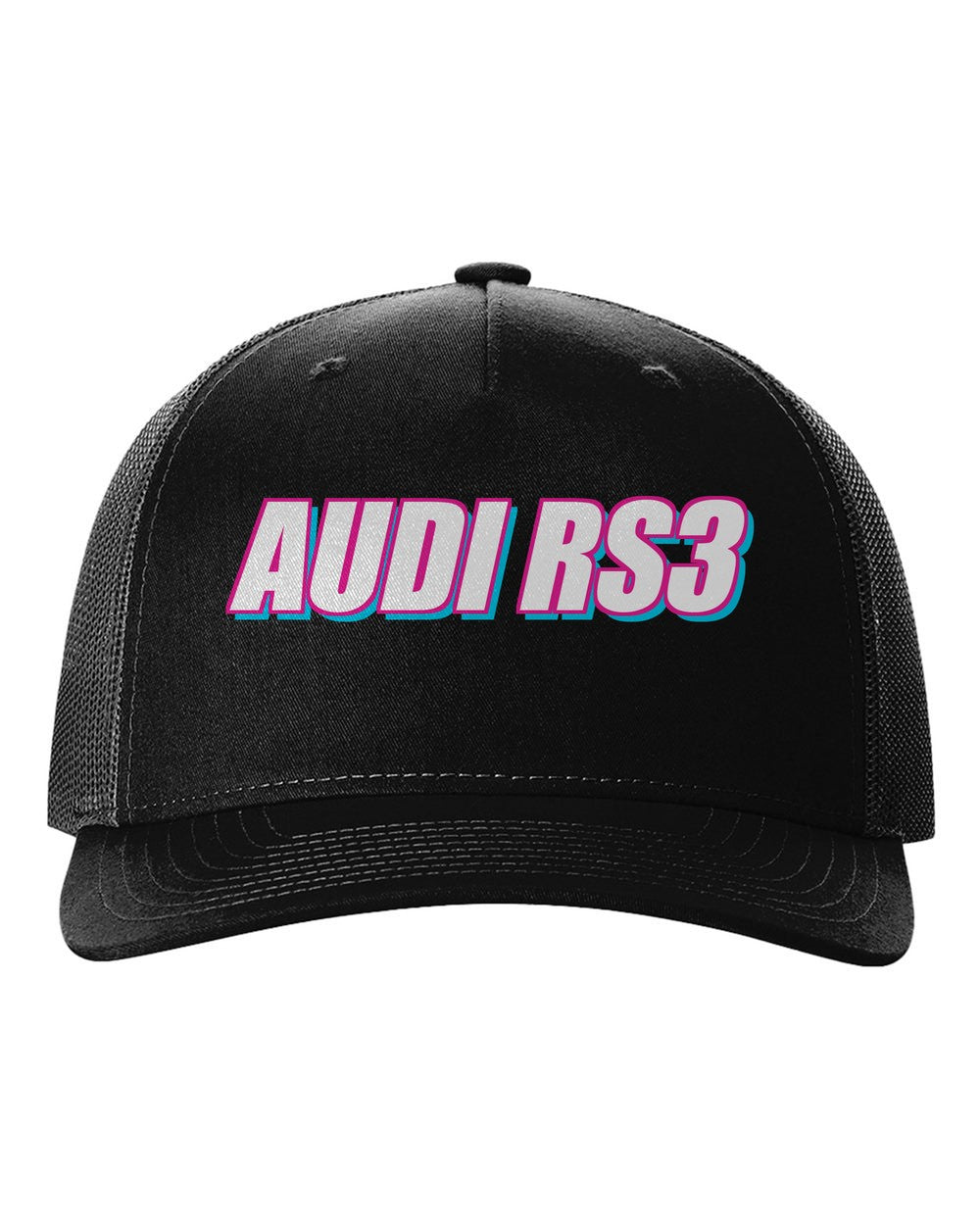 Audi Rs3 black hat front view with car name