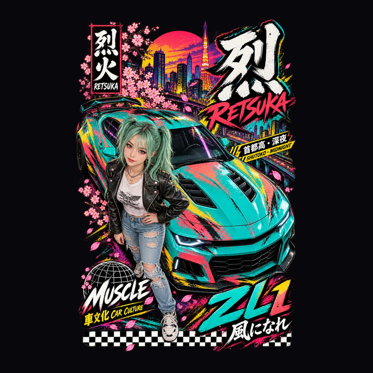 RETSUKA ZL1 anime girl poster artwork