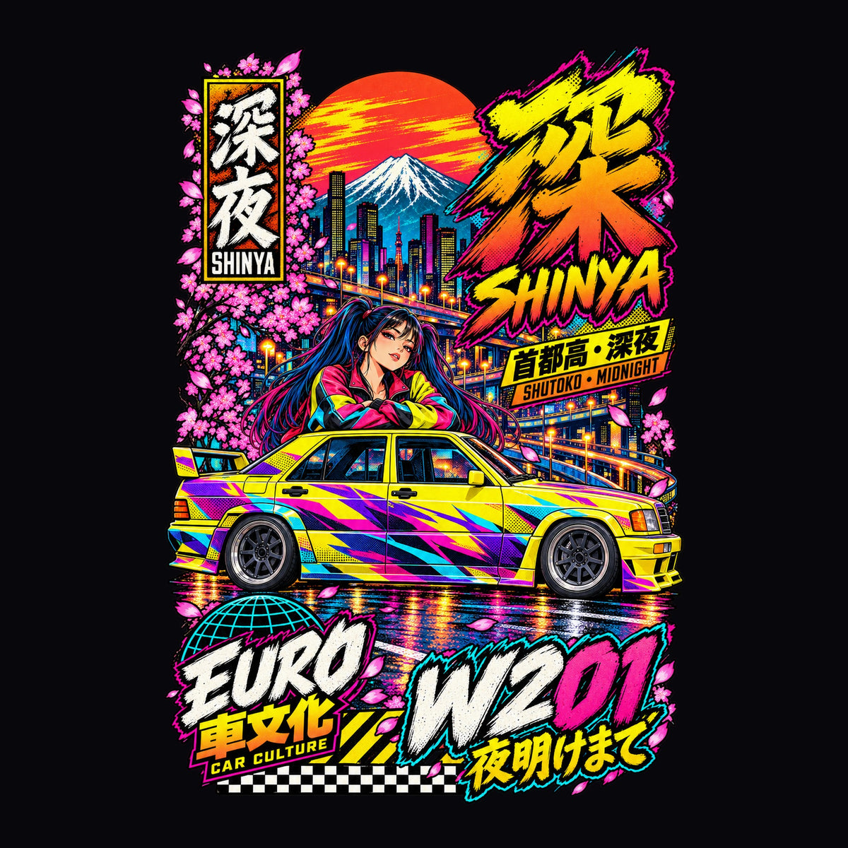 SHINYA W201 anime girl poster artwork