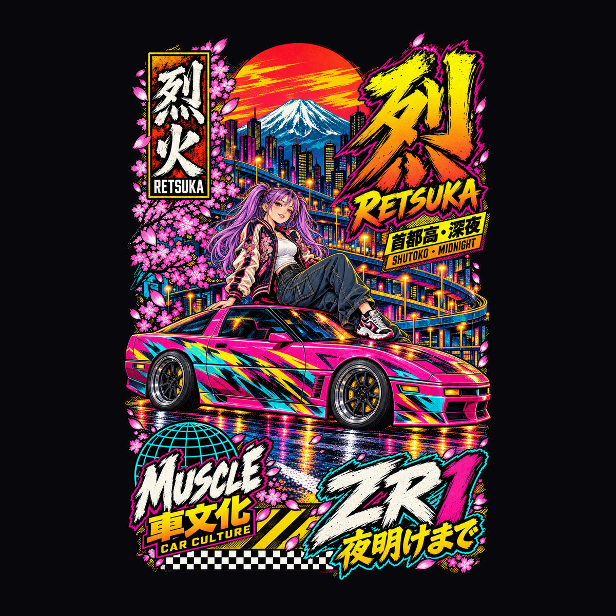RETSUKA ZR1 anime girl poster artwork