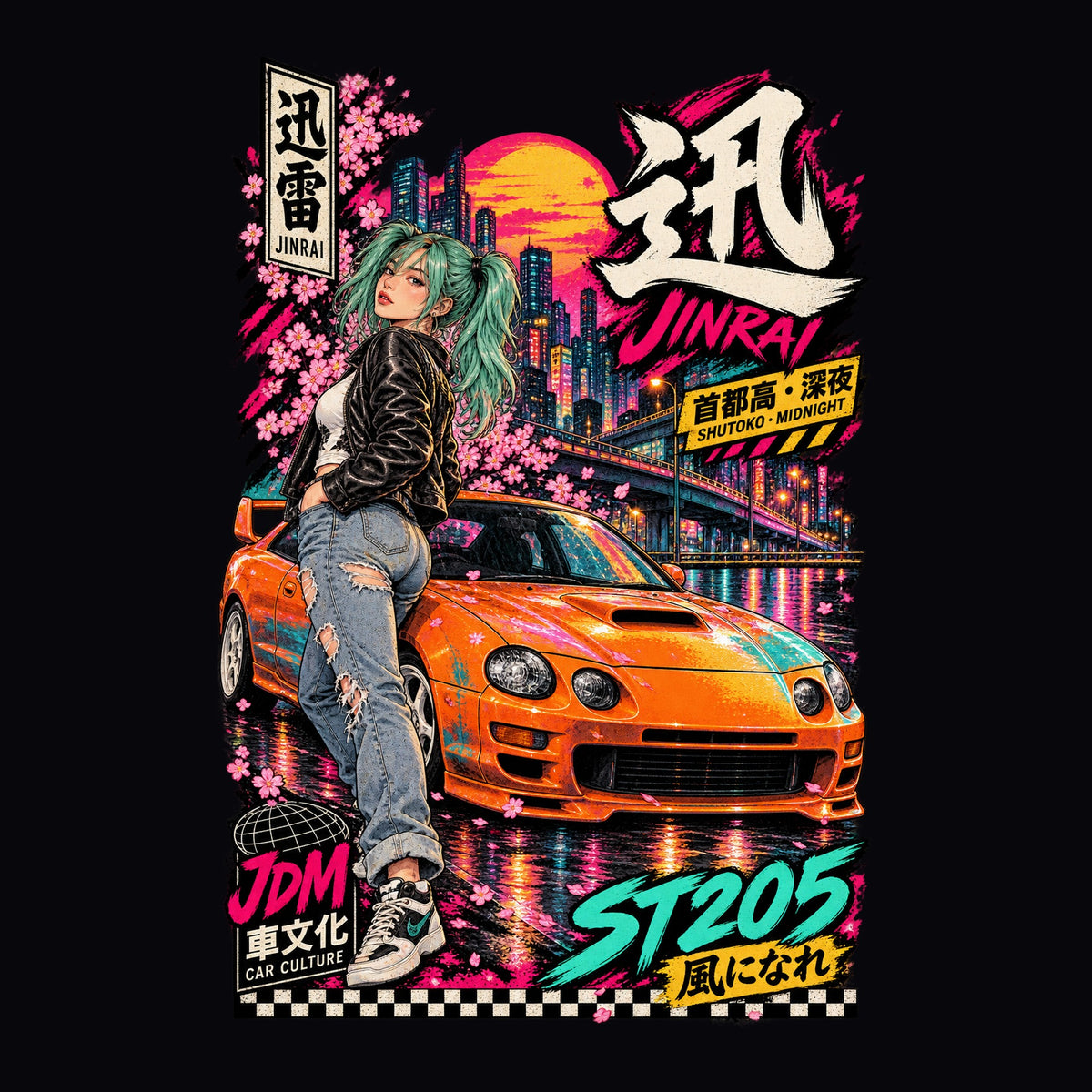 JINRAI ST205 anime girl poster artwork