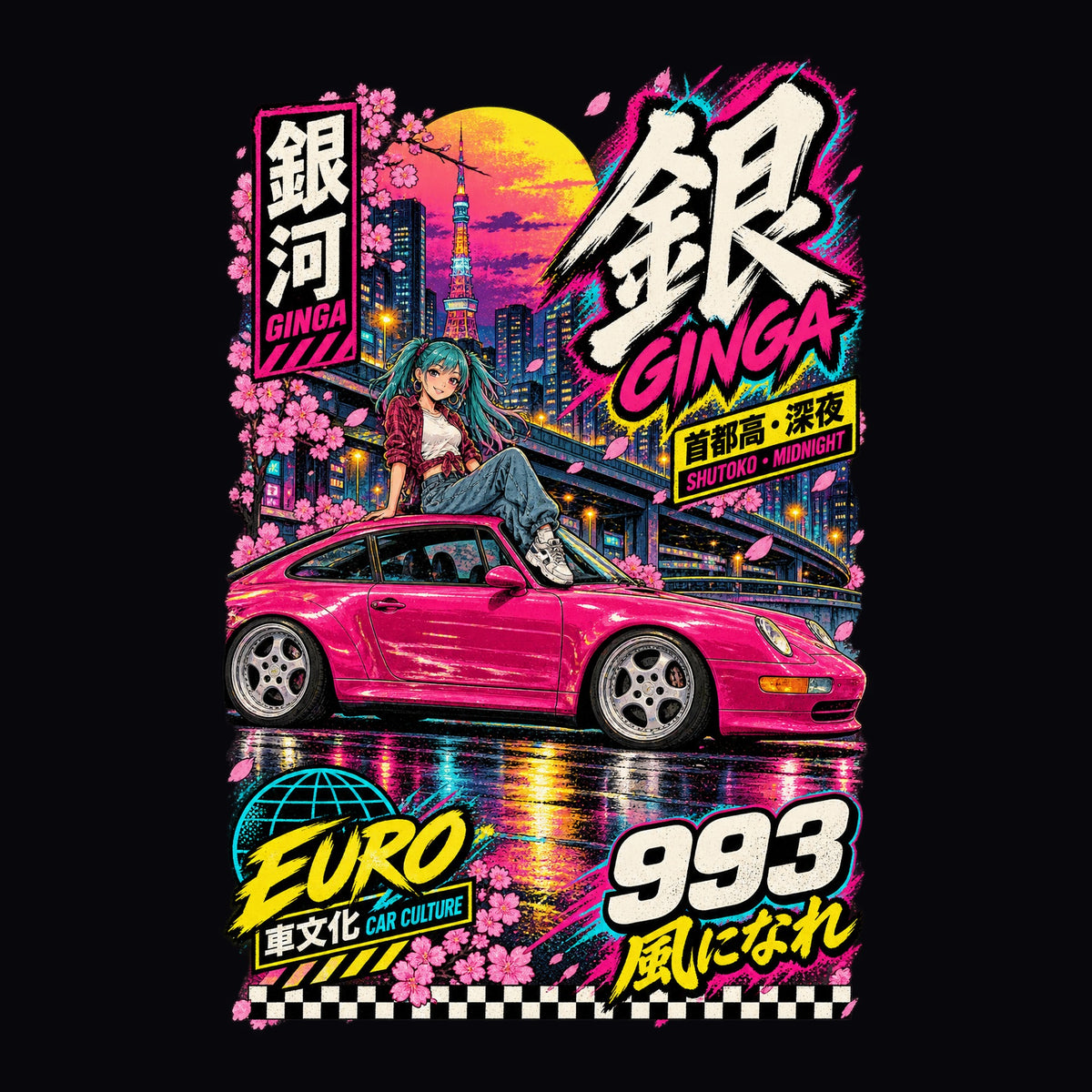 GINGA 993 anime girl poster artwork