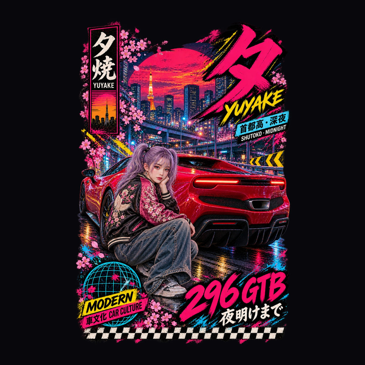 YUYAKE 296 GTB anime girl poster artwork