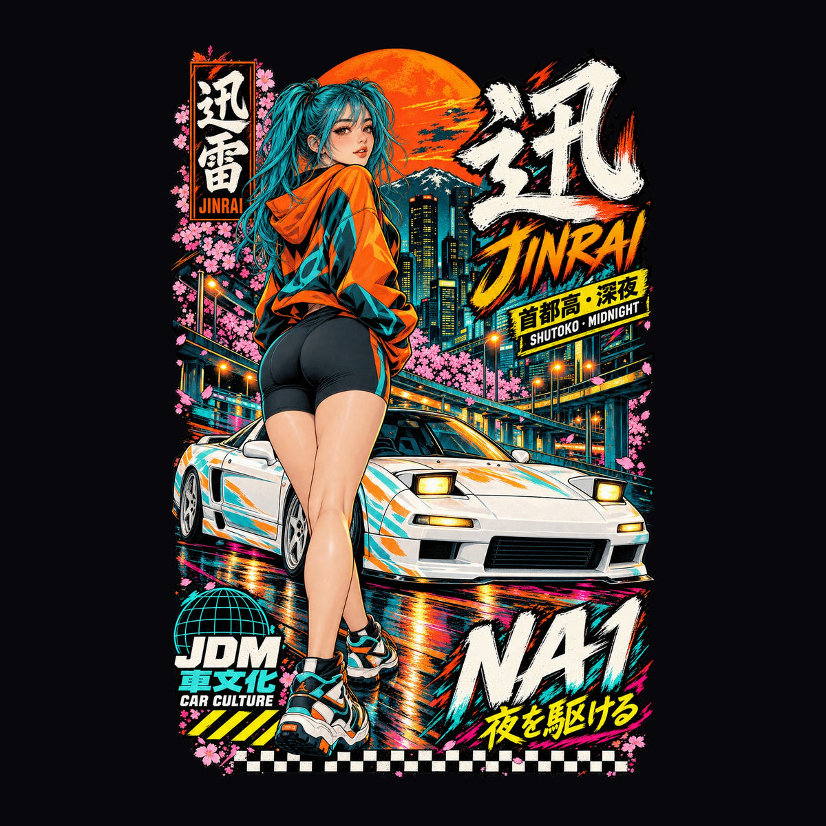 JINRAI NA1 anime girl poster artwork