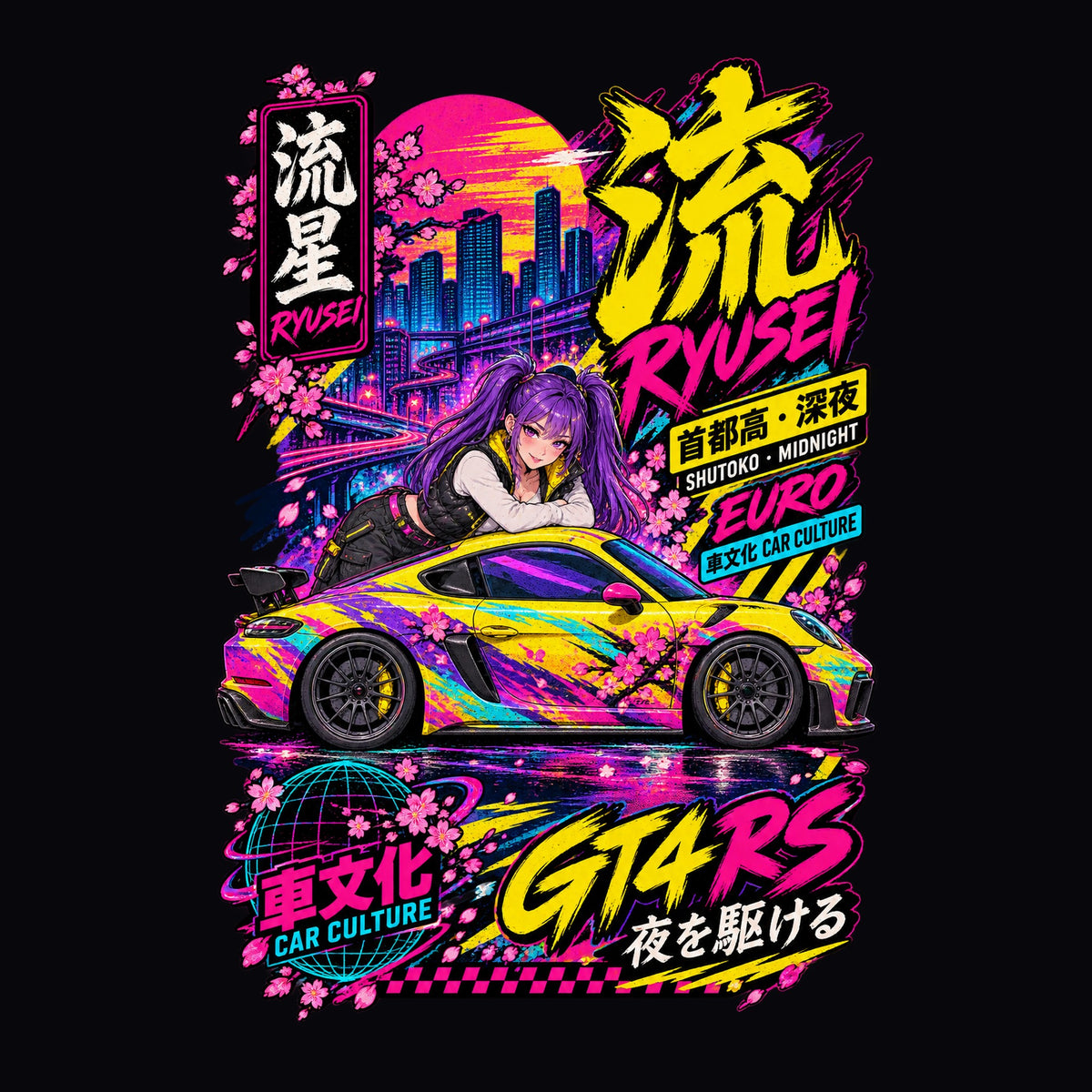 RYUSEI GT4 RS anime girl poster artwork
