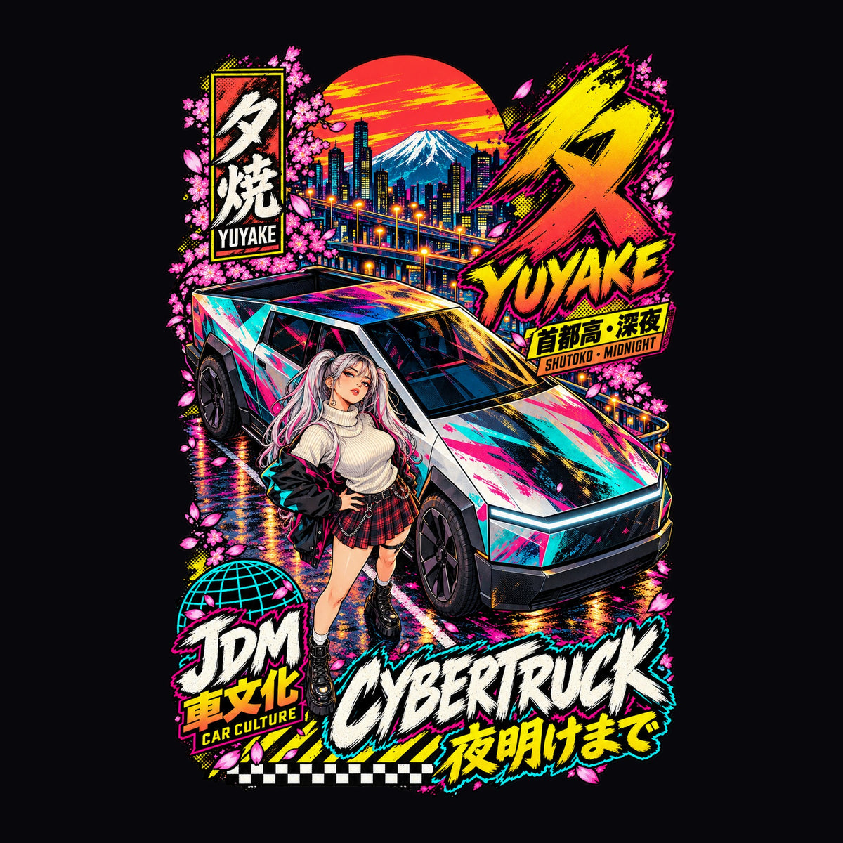 YUYAKE CYBERTRUCK anime girl poster artwork