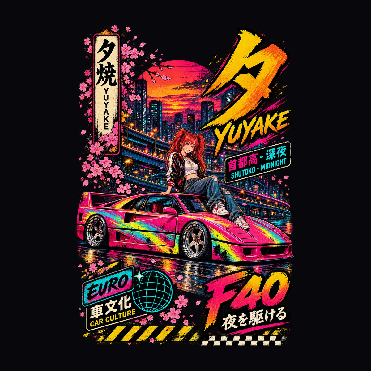 YUYAKE F40 anime girl poster artwork